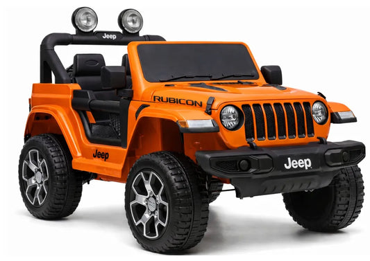 Elektrinis vaikiškas visureigis Jeep Wrangler Rubicon 4x4, oranžinis