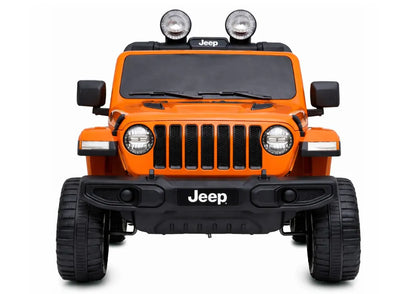 Elektrinis vaikiškas visureigis Jeep Wrangler Rubicon 4x4, oranžinis