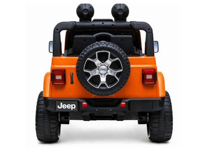 Elektrinis vaikiškas visureigis Jeep Wrangler Rubicon 4x4, oranžinis