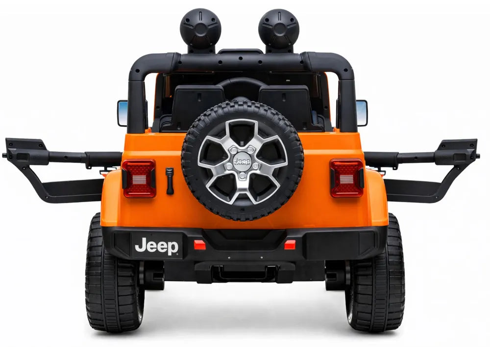 Elektrinis vaikiškas visureigis Jeep Wrangler Rubicon 4x4, oranžinis