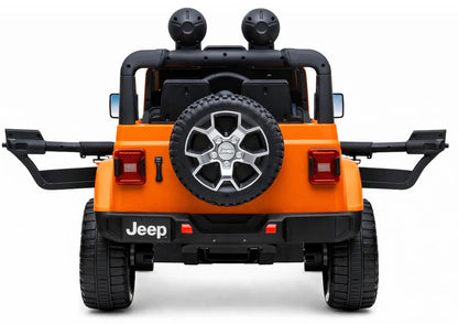 Elektrinis vaikiškas visureigis Jeep Wrangler Rubicon 4x4, oranžinis