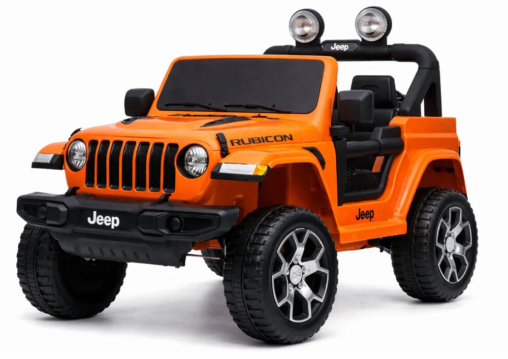 Elektrinis vaikiškas visureigis Jeep Wrangler Rubicon 4x4, oranžinis