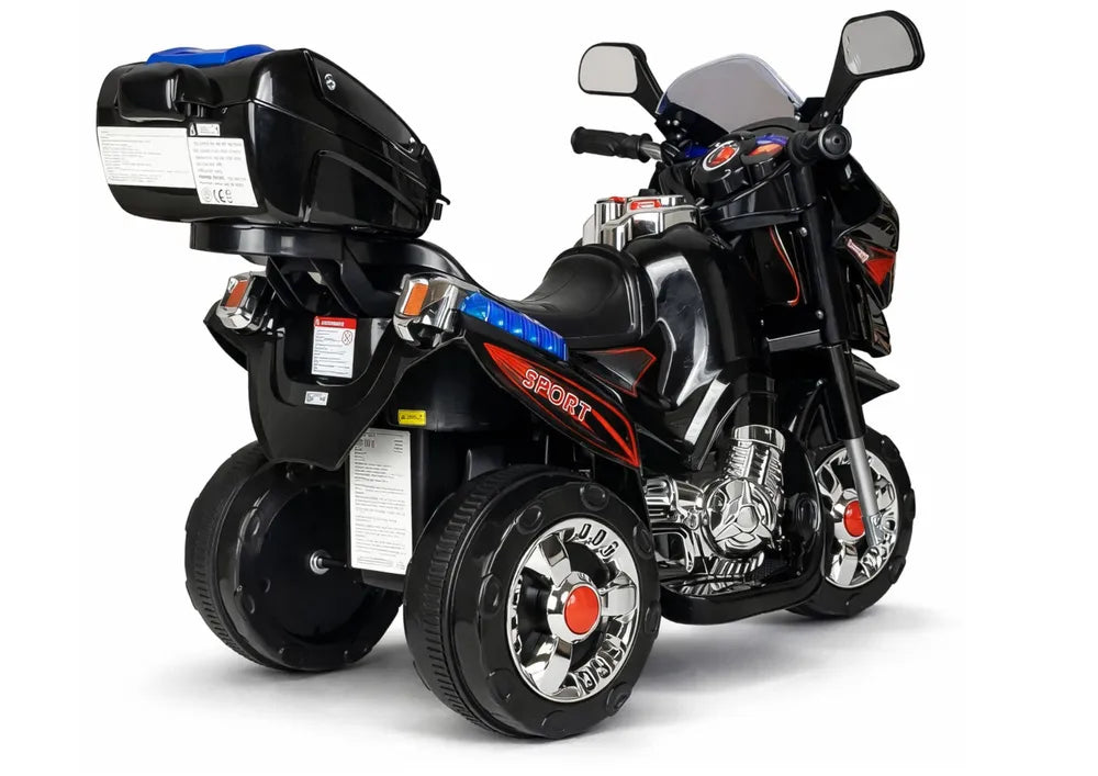 HC8051 juodas elektrinis vaikiškas motociklas