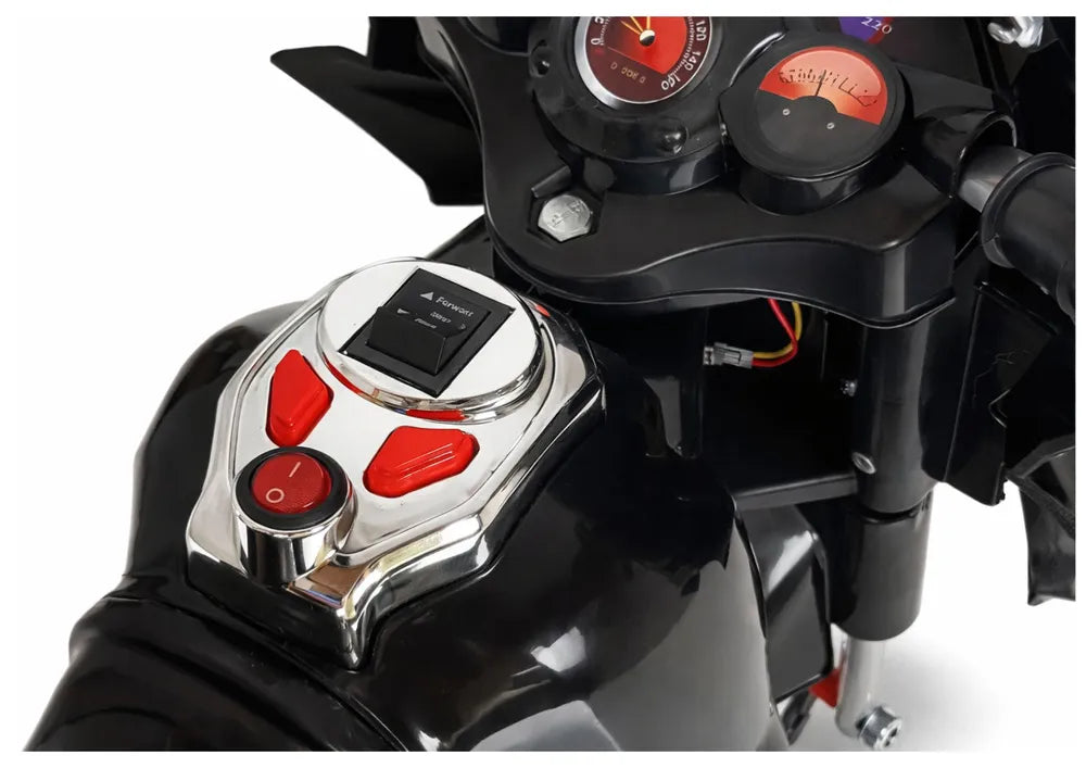 HC8051 juodas elektrinis vaikiškas motociklas