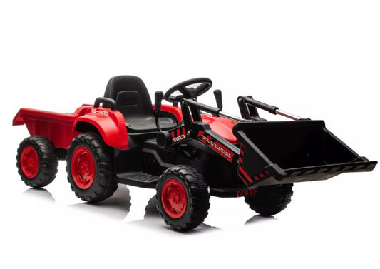 Įkraunamas traktorius su kaušu LEAN CARS BW-X002A, raudonas