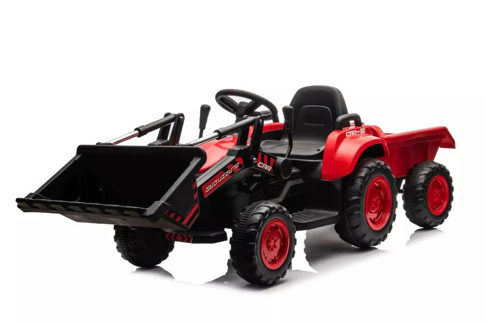 Įkraunamas traktorius su kaušu LEAN CARS BW-X002A, raudonas