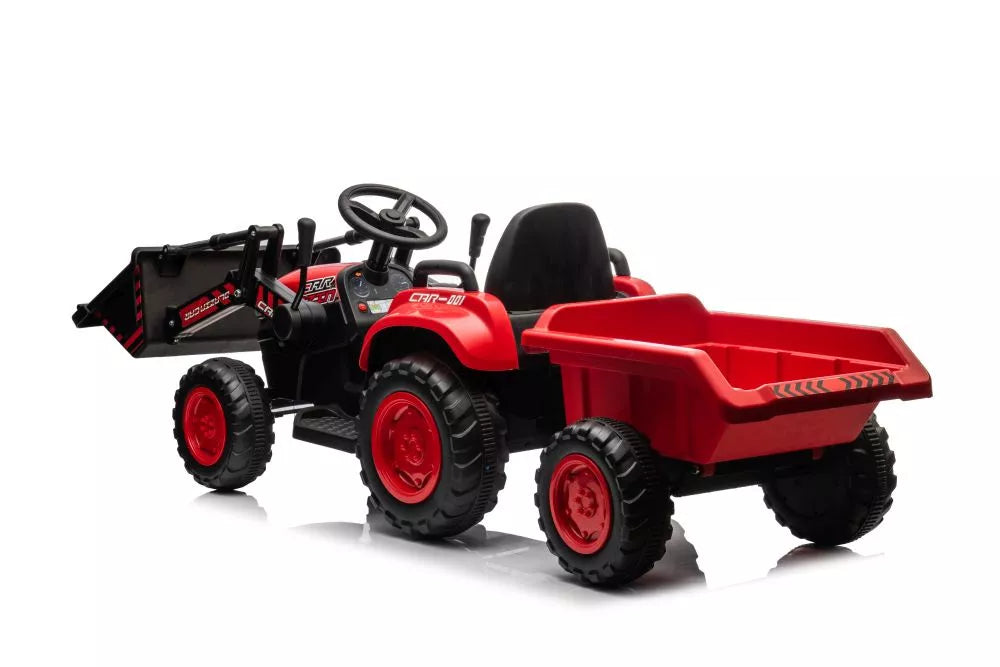 Įkraunamas traktorius su kaušu LEAN CARS BW-X002A, raudonas