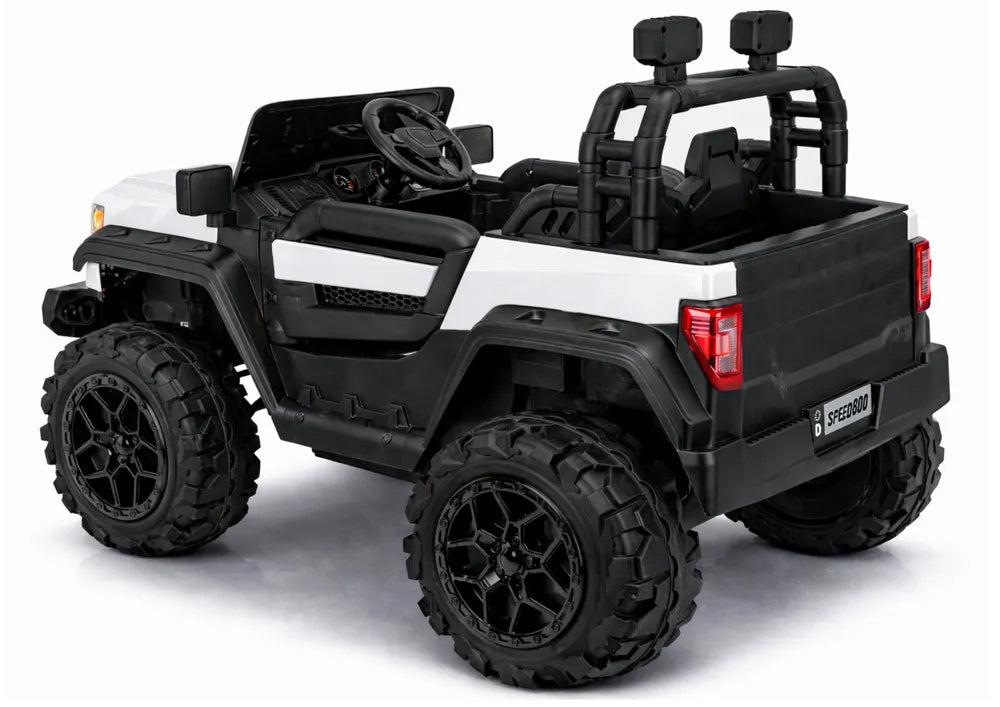 LEAN CARS 22F 4x4 akumuliatorinis automobilis, 12 V, 10 Ah, baltas