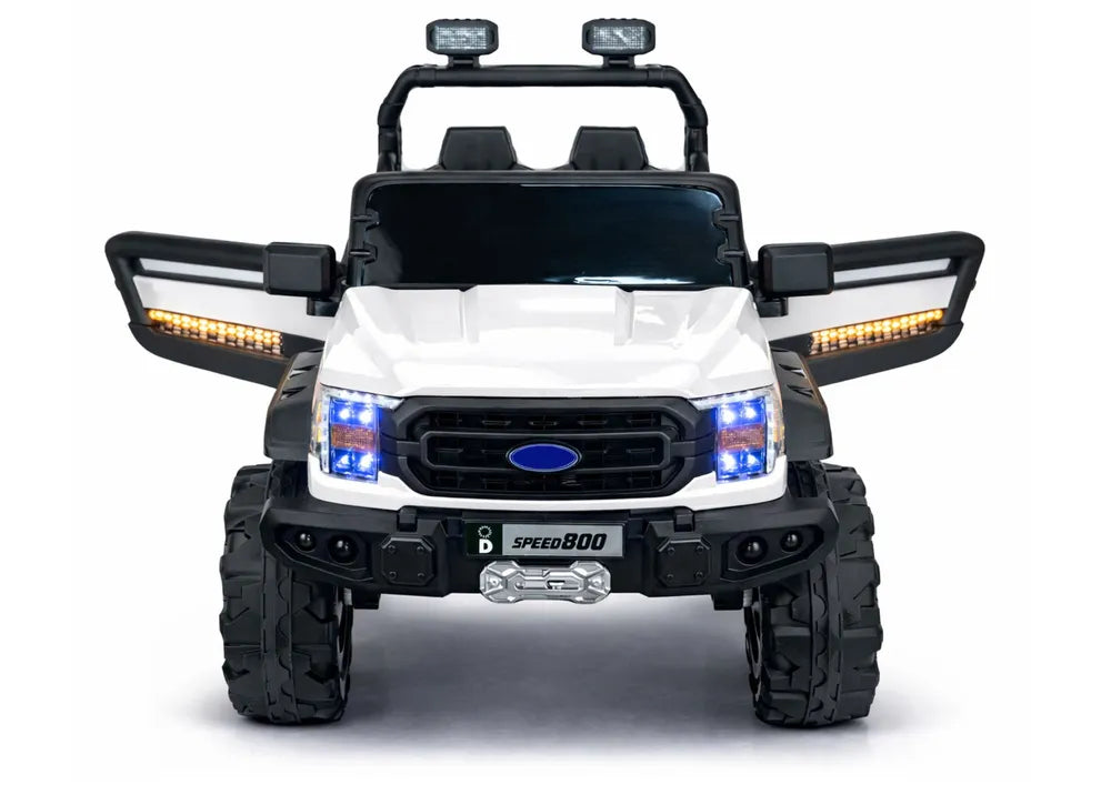 LEAN CARS 22F 4x4 akumuliatorinis automobilis, 12 V, 10 Ah, baltas