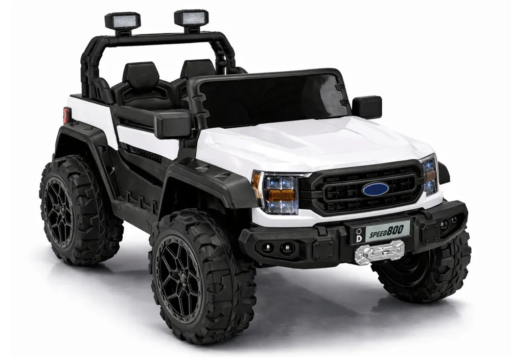 LEAN CARS 22F 4x4 akumuliatorinis automobilis, 12 V, 10 Ah, baltas