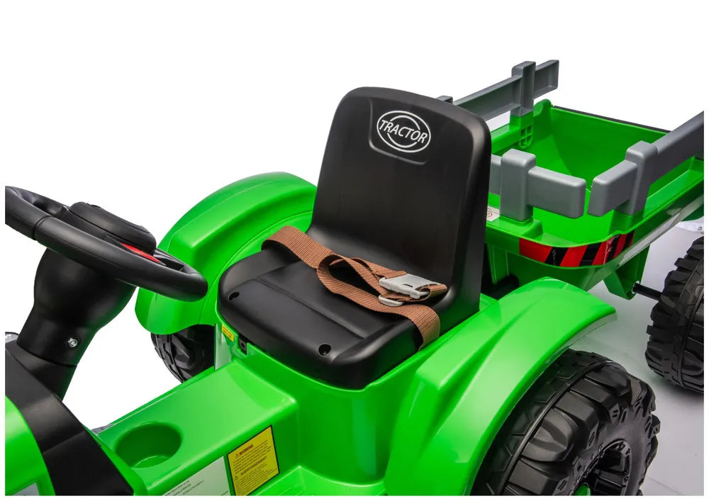 LEAN CARS CH9959B akumuliatorinis traktorius su priekaba, šviesiai žalias, 24V