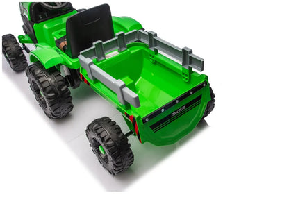LEAN CARS CH9959B akumuliatorinis traktorius su priekaba, šviesiai žalias, 24V