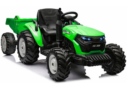 LEAN CARS HC-306 akumuliatorinis traktorius su priekaba, baltas, 24V