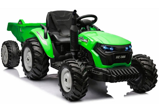 LEAN CARS HC-306 akumuliatorinis traktorius su priekaba, baltas, 24V