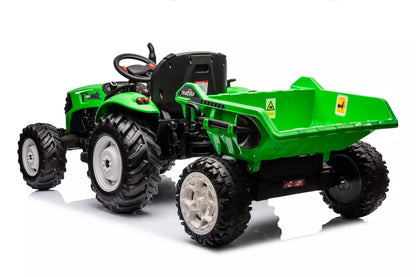 LEAN CARS HC-306 akumuliatorinis traktorius su priekaba, baltas, 24V