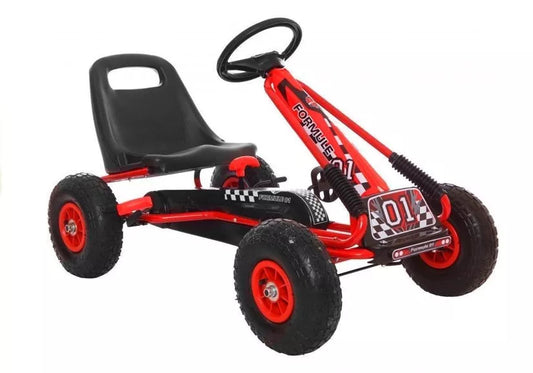 LEAN CARS raudonasis kartingas A-15 su pripučiamais ratais