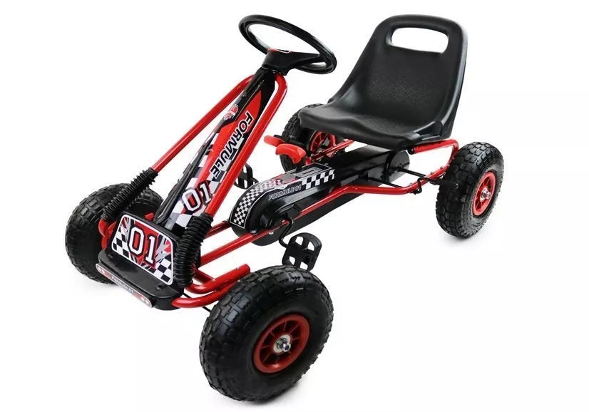 LEAN CARS raudonasis kartingas A-15 su pripučiamais ratais