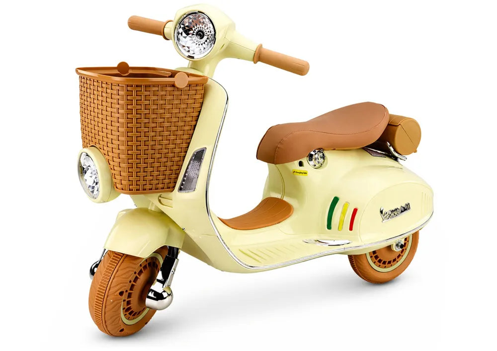LEAN CARS Vespa XW-03 35 W smėlio spalvos akumuliatorinis skuteris