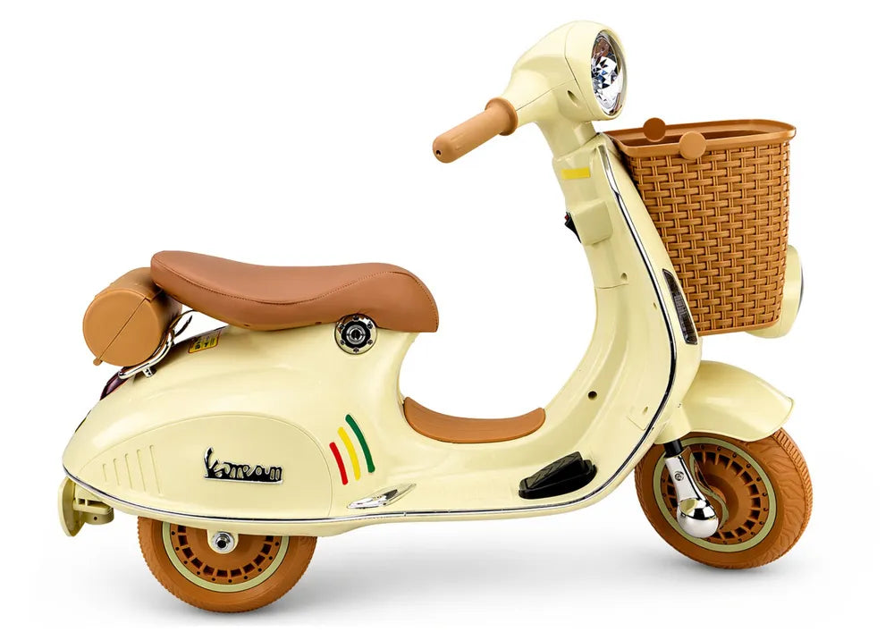 LEAN CARS Vespa XW-03 35 W smėlio spalvos akumuliatorinis skuteris
