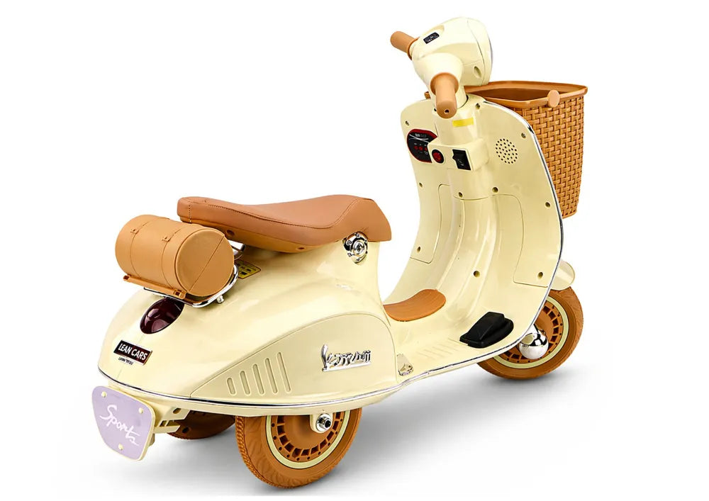 LEAN CARS Vespa XW-03 35 W smėlio spalvos akumuliatorinis skuteris