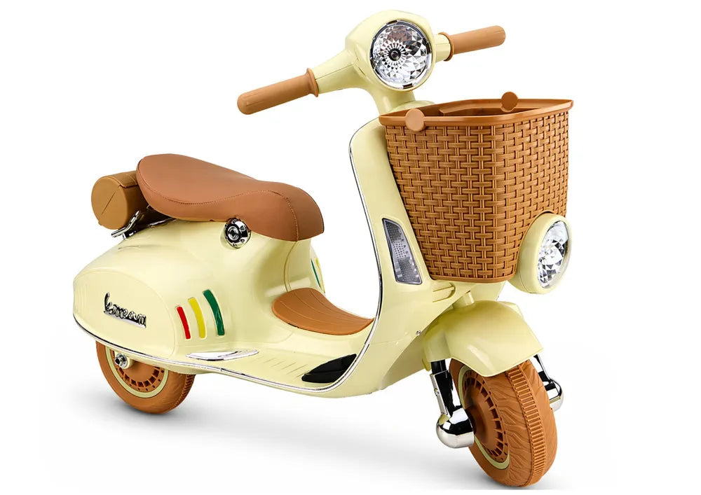 LEAN CARS Vespa XW-03 35 W smėlio spalvos akumuliatorinis skuteris