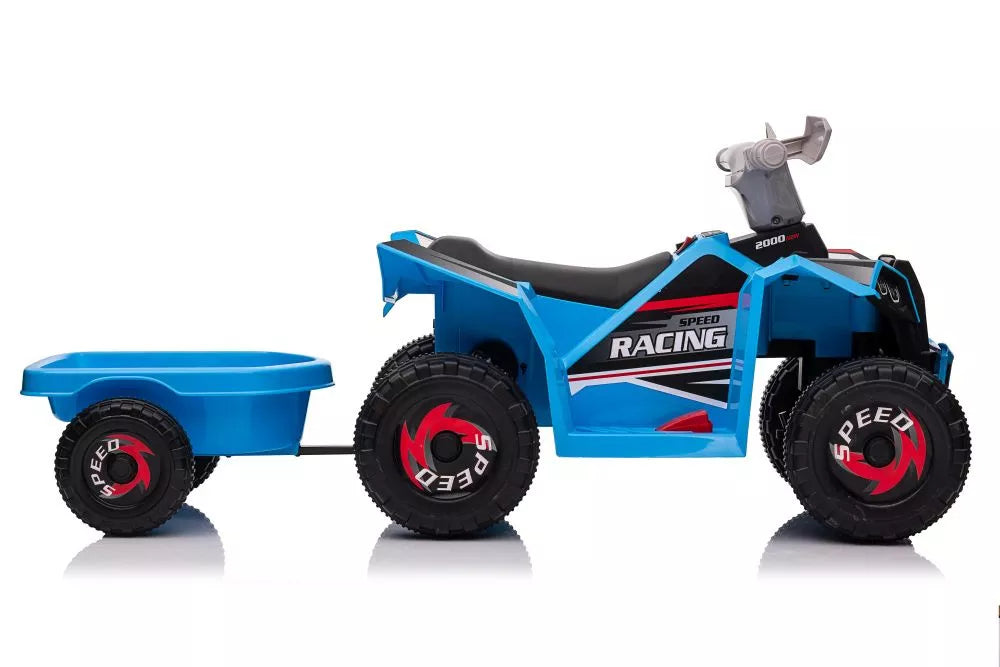 LEAN CARS XMX630T rožinis akumuliatorinis keturratis su priekaba