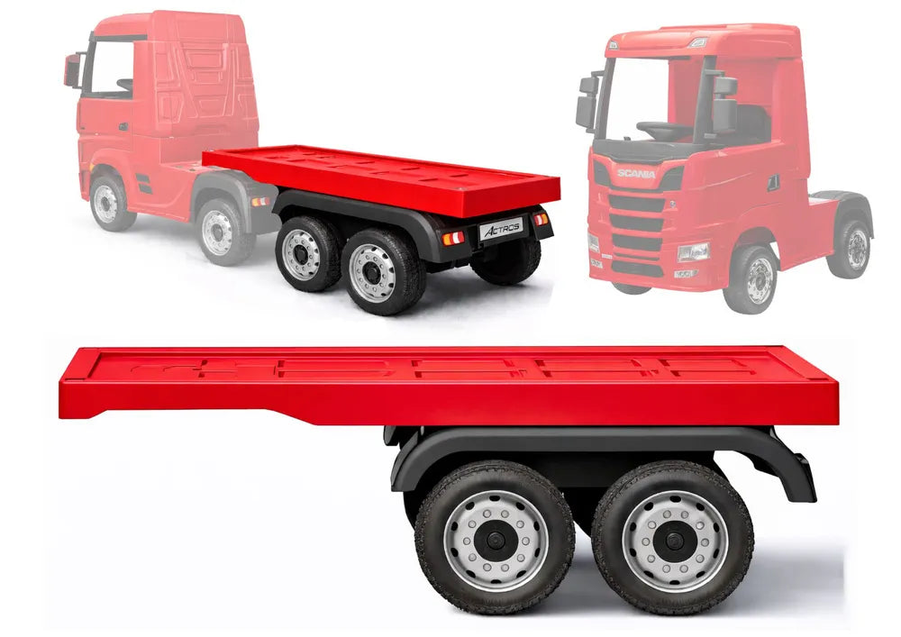 Raudona puspriekabė LEAN CARS HL358 Mercedes Scania Actros