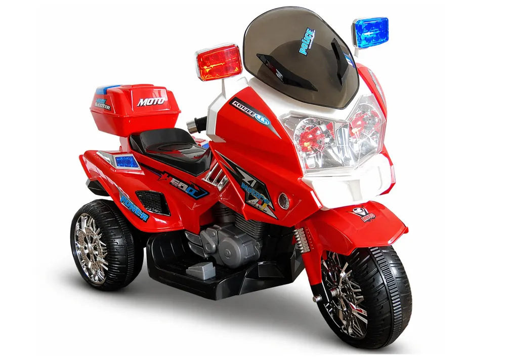 Raudonas elektrinis policijos motociklas LEAN CARS CH815