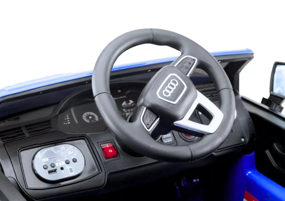 Vaikiškas akumuliatorinis automobilis Audi Q7, mėlynas, lakuotas