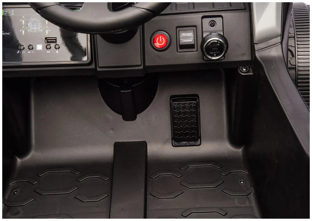 Vaikiškas akumuliatorinis automobilis LEAN CARS JS330 24V5Ah, juodas ir mėlynas