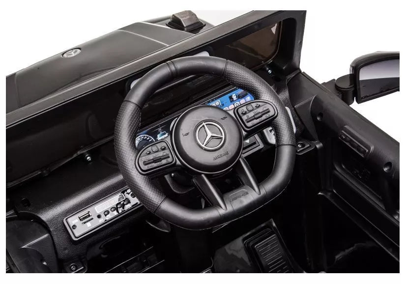 Vaikiškas akumuliatorinis automobilis Mercedes G63 AMG, juodas, lakuotas