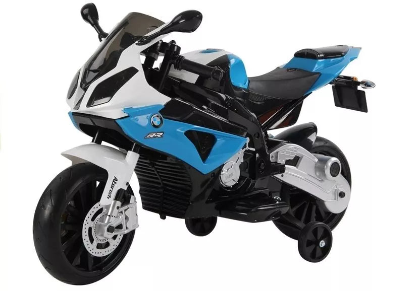 Vaikiškas akumuliatorinis motociklas BMW S1000RR - Mėlynas