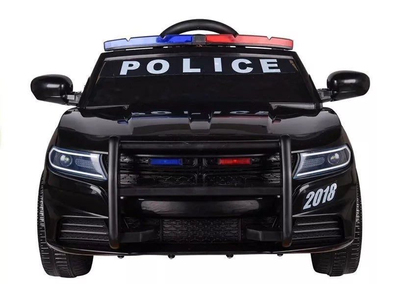 Vaikiškas akumuliatorinis policijos automobilis, juodas