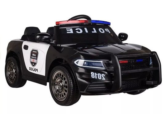 Vaikiškas akumuliatorinis policijos automobilis, juodas