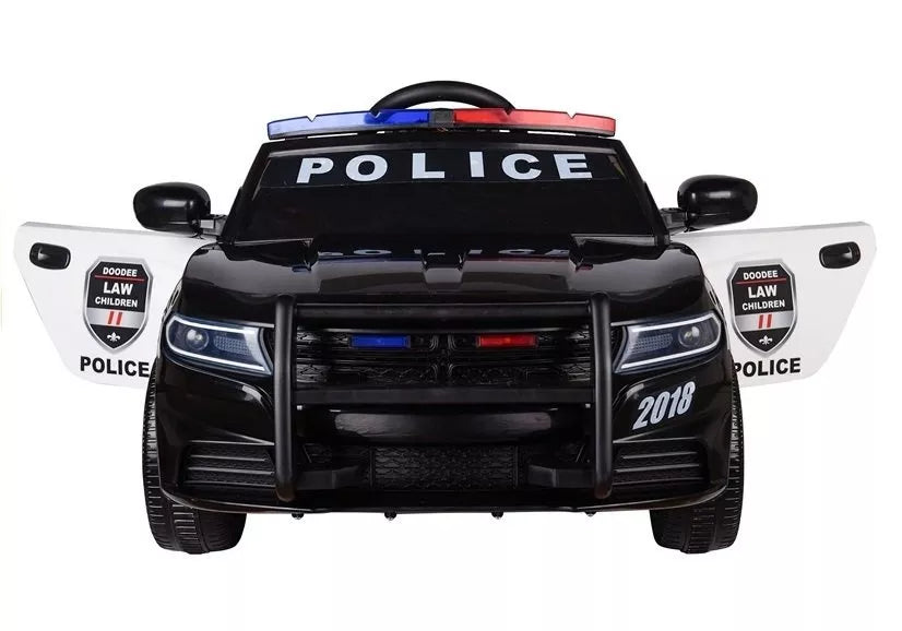 Vaikiškas akumuliatorinis policijos automobilis, juodas