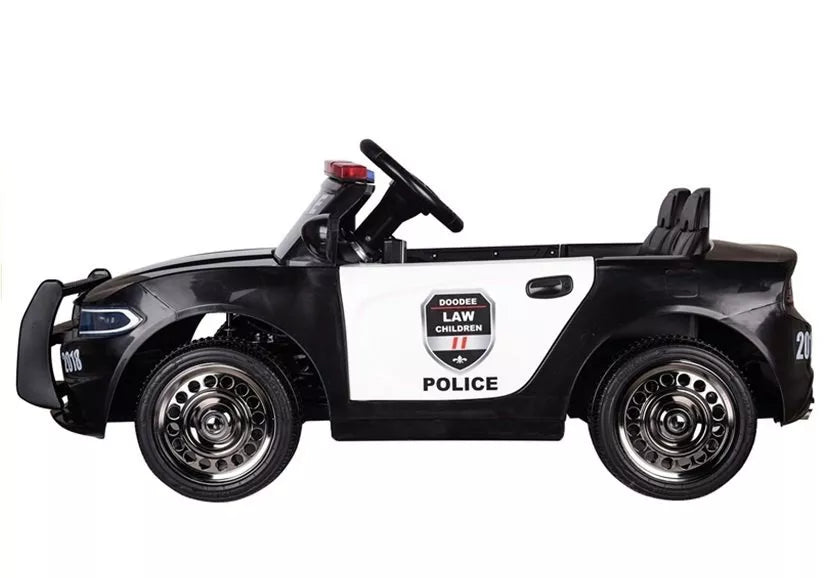 Vaikiškas akumuliatorinis policijos automobilis, juodas