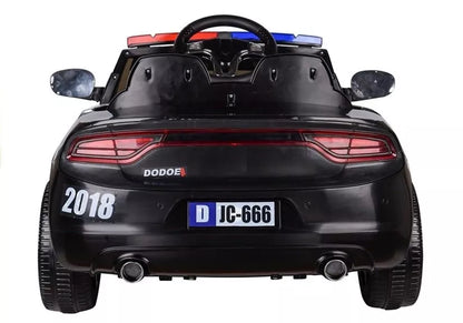 Vaikiškas akumuliatorinis policijos automobilis, juodas