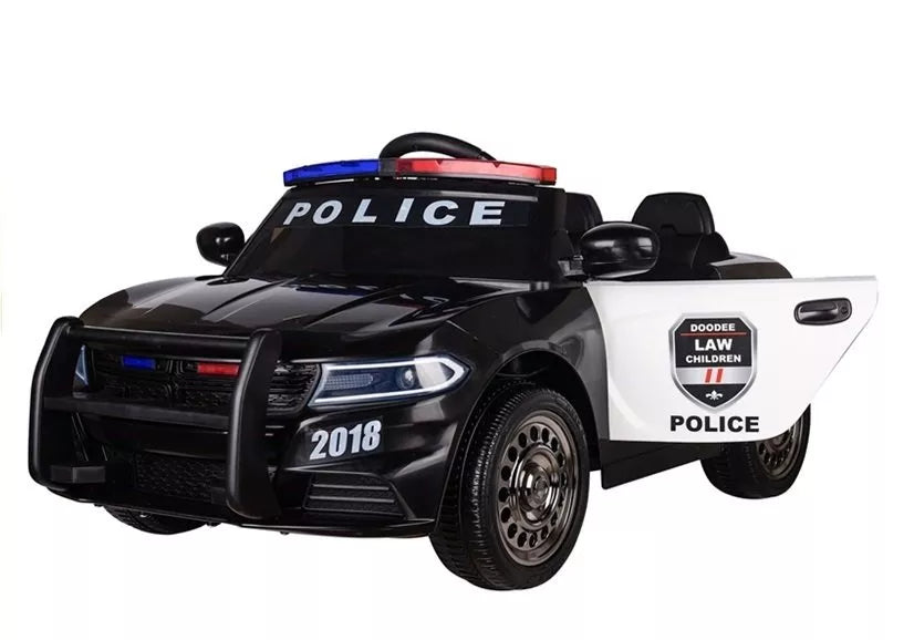 Vaikiškas akumuliatorinis policijos automobilis, juodas