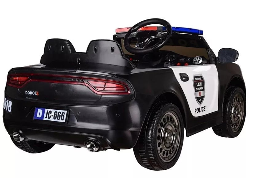 Vaikiškas akumuliatorinis policijos automobilis, juodas