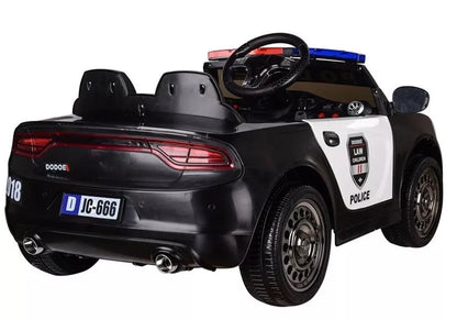 Vaikiškas akumuliatorinis policijos automobilis, juodas