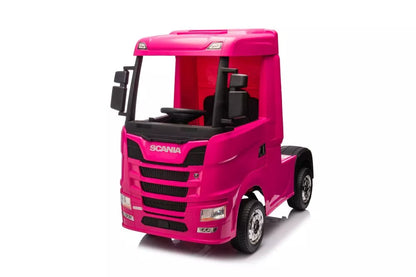 Vaikiškas akumuliatorinis sunkvežimis Scania 500R HL698 4x4, rožinis