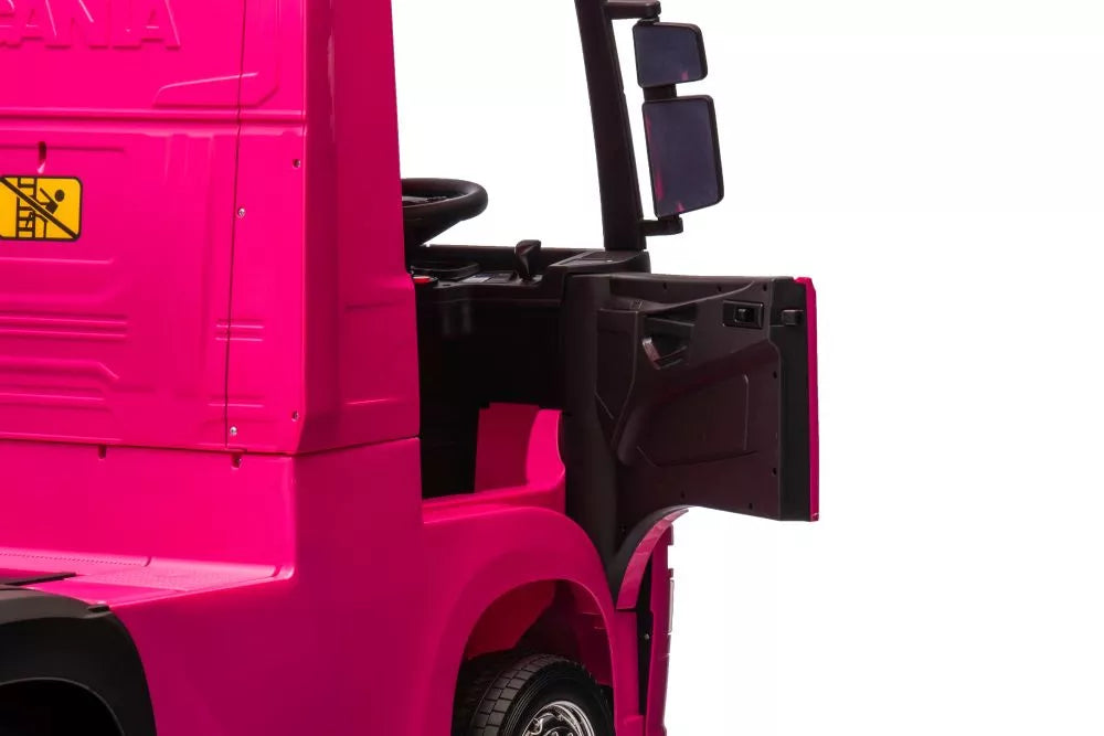 Vaikiškas akumuliatorinis sunkvežimis Scania 500R HL698 4x4, rožinis