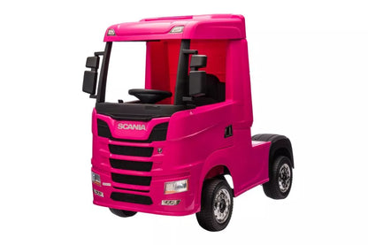 Vaikiškas akumuliatorinis sunkvežimis Scania 500R HL698 4x4, rožinis
