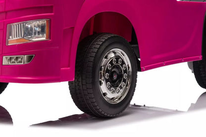 Vaikiškas akumuliatorinis sunkvežimis Scania 500R HL698 4x4, rožinis