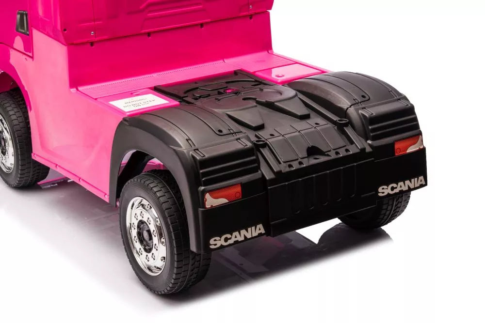 Vaikiškas akumuliatorinis sunkvežimis Scania 500R HL698 4x4, rožinis
