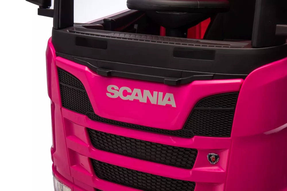Vaikiškas akumuliatorinis sunkvežimis Scania 500R HL698 4x4, rožinis