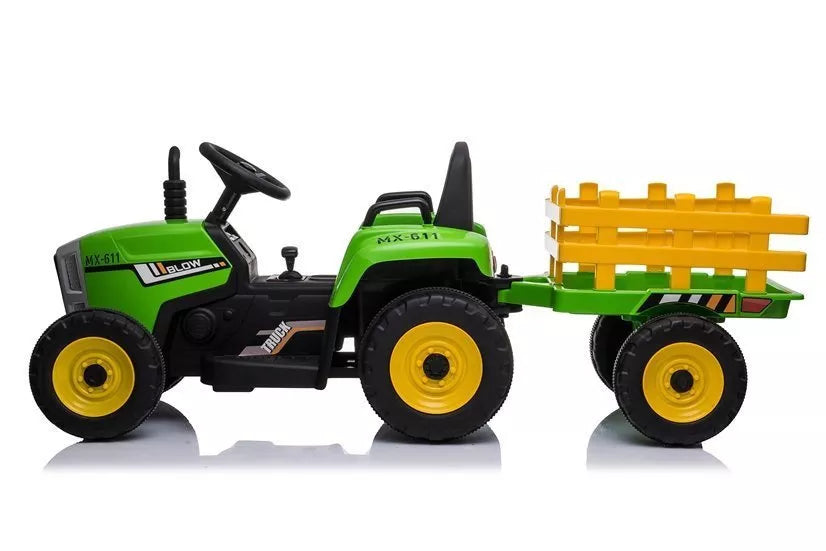 Vaikiškas akumuliatorinis traktorius LEAN CARS XMX611 balta spalva