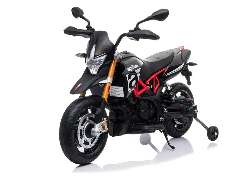 Vaikiškas elektrinis motociklas Aprilia A007, juodas