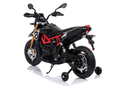 Vaikiškas elektrinis motociklas Aprilia A007, juodas