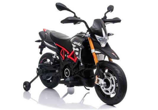 Vaikiškas elektrinis motociklas Aprilia A007, juodas